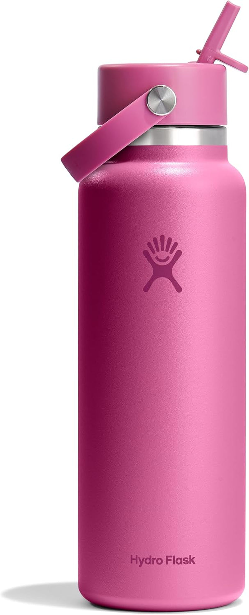24 Oz Wide Flex Straw Cap Bottle - Insulated Stainless Steel - Wide Straw Lid, Non Spill, Leakproof in Tonal Birch