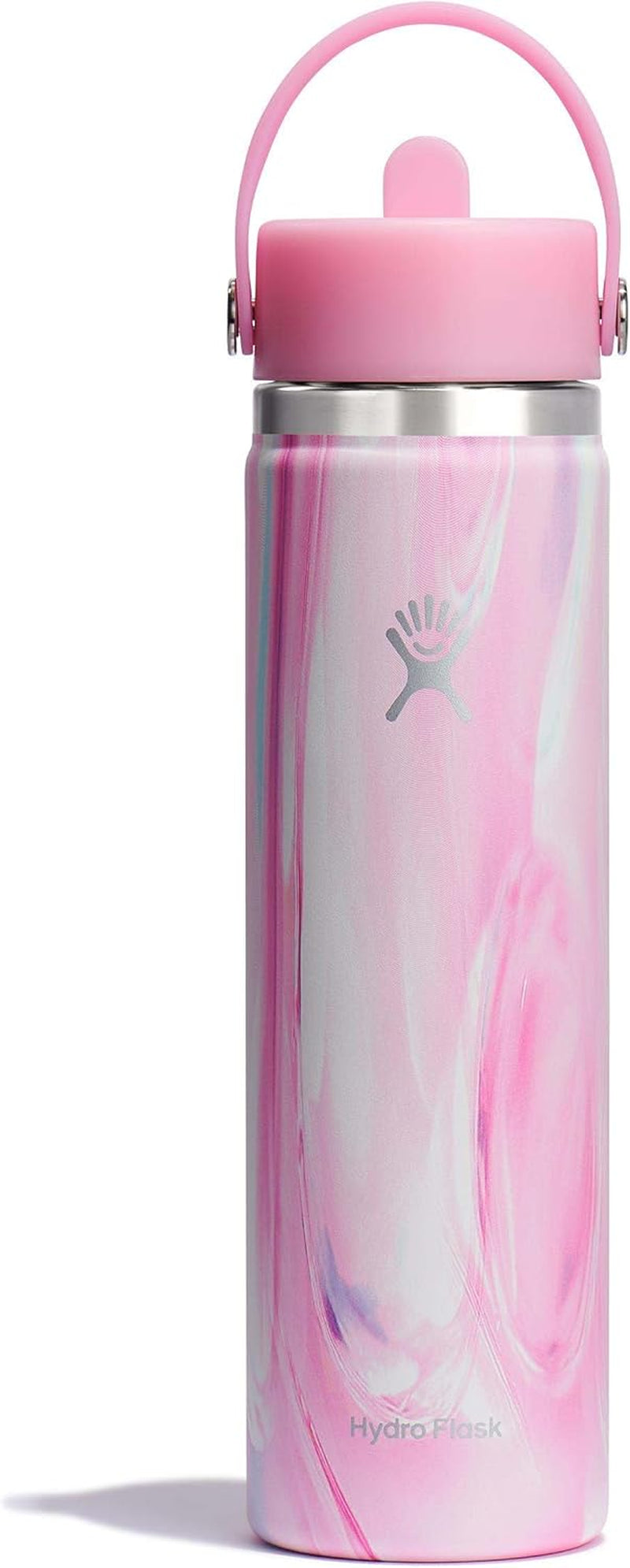 24 Oz Wide Flex Straw Cap Bottle - Insulated Stainless Steel - Wide Straw Lid, Non Spill, Leakproof in Tonal Birch