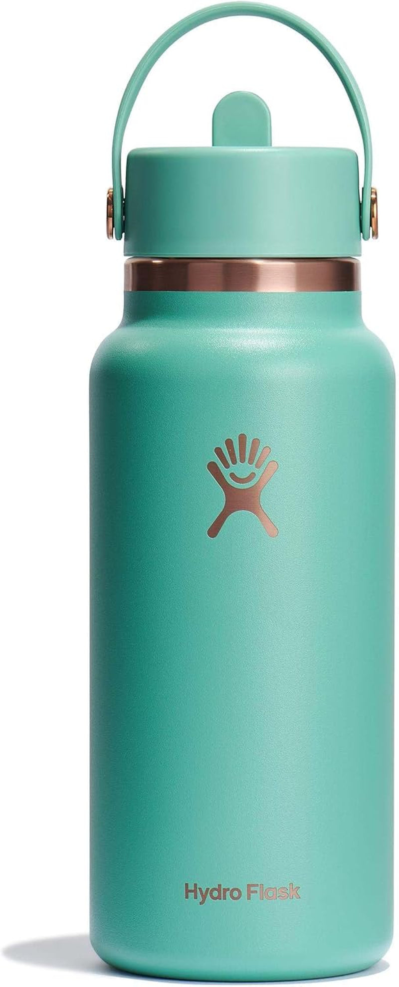 24 Oz Wide Flex Straw Cap Bottle - Insulated Stainless Steel - Wide Straw Lid, Non Spill, Leakproof in Tonal Birch