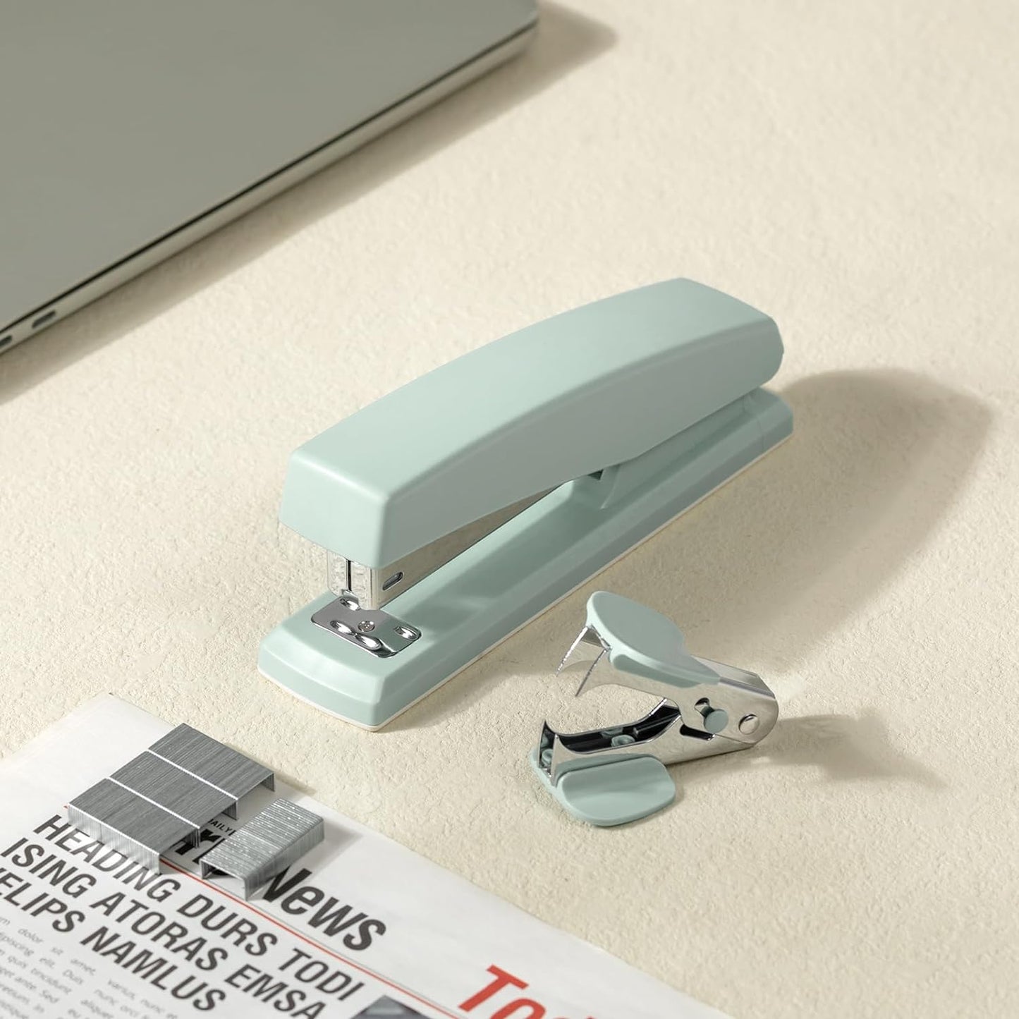 Desktop Office Stapler - 25 Sheet Capacity, Includes 1000 Staples, Staple Remover, Green