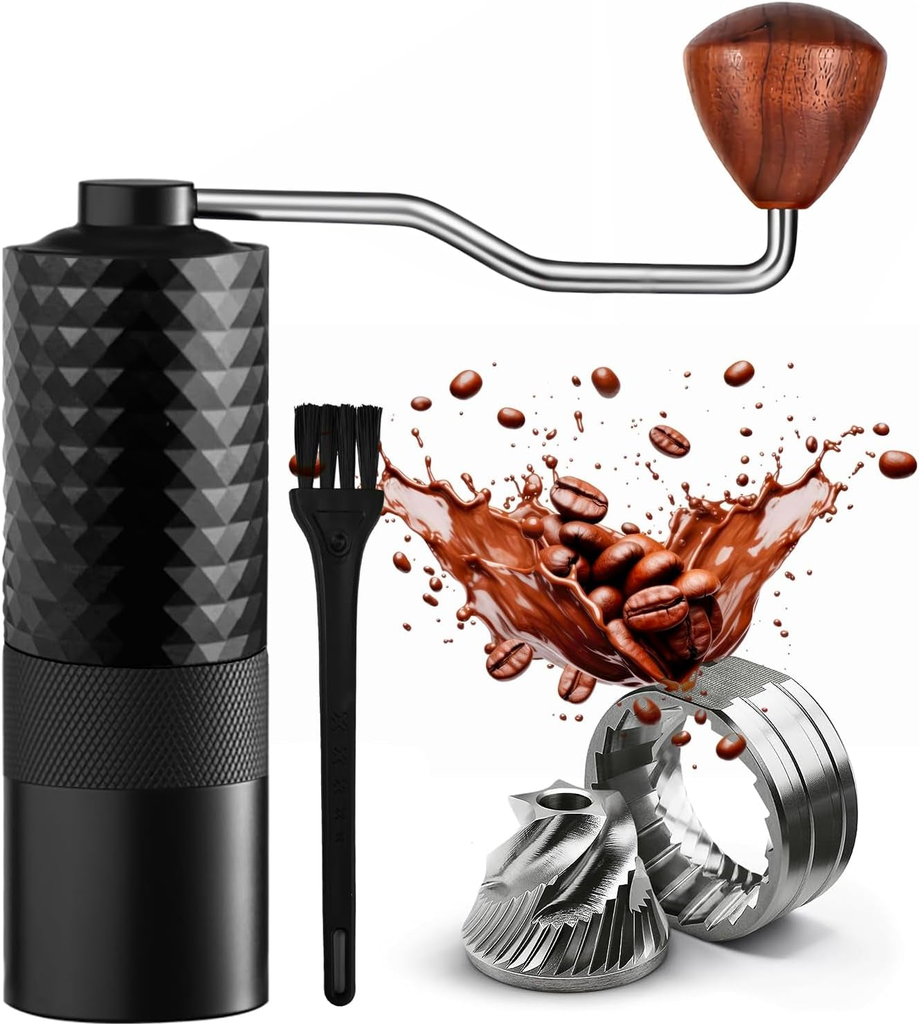 Precision Manual Coffee Grinder with Adjustable Ceramic Burr (5 Settings)