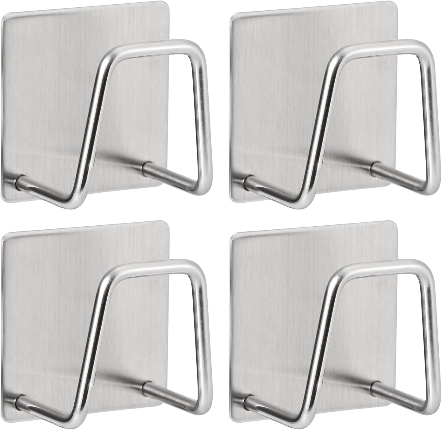 2-Pack Stainless Steel Sponge Holder for Kitchen Sink - Rustproof Brushed SUS304 Sponge Caddy Organizer, Wall/Surface Mount, Drainage Design, Clutter-Free Storage