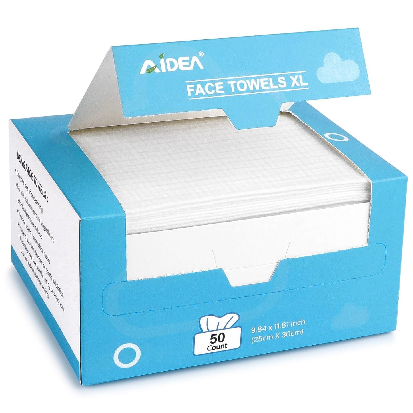 2 Pack Disposable Face Towels (50 Count each) – Soft & Long-Lasting