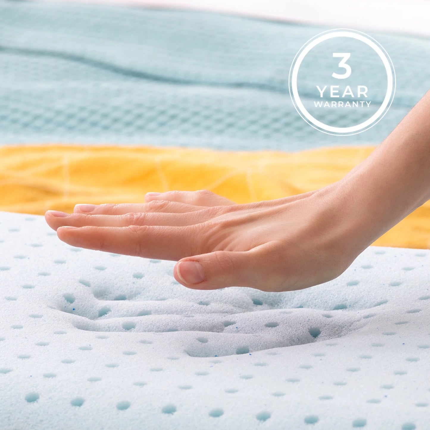 Medium Feel Standard Size Ventilated Gel Memory Foam Bed Pillow with Washable Cover and Temperature Regulating Infusion