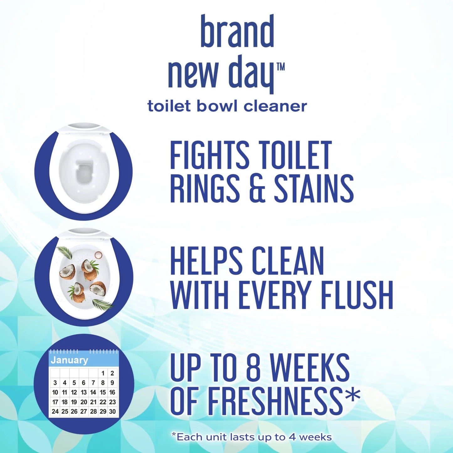 Brand New Day Automatic Toilet Bowl Cleaner Blocks, Coconut Water & Sea Minerals, 2 Count