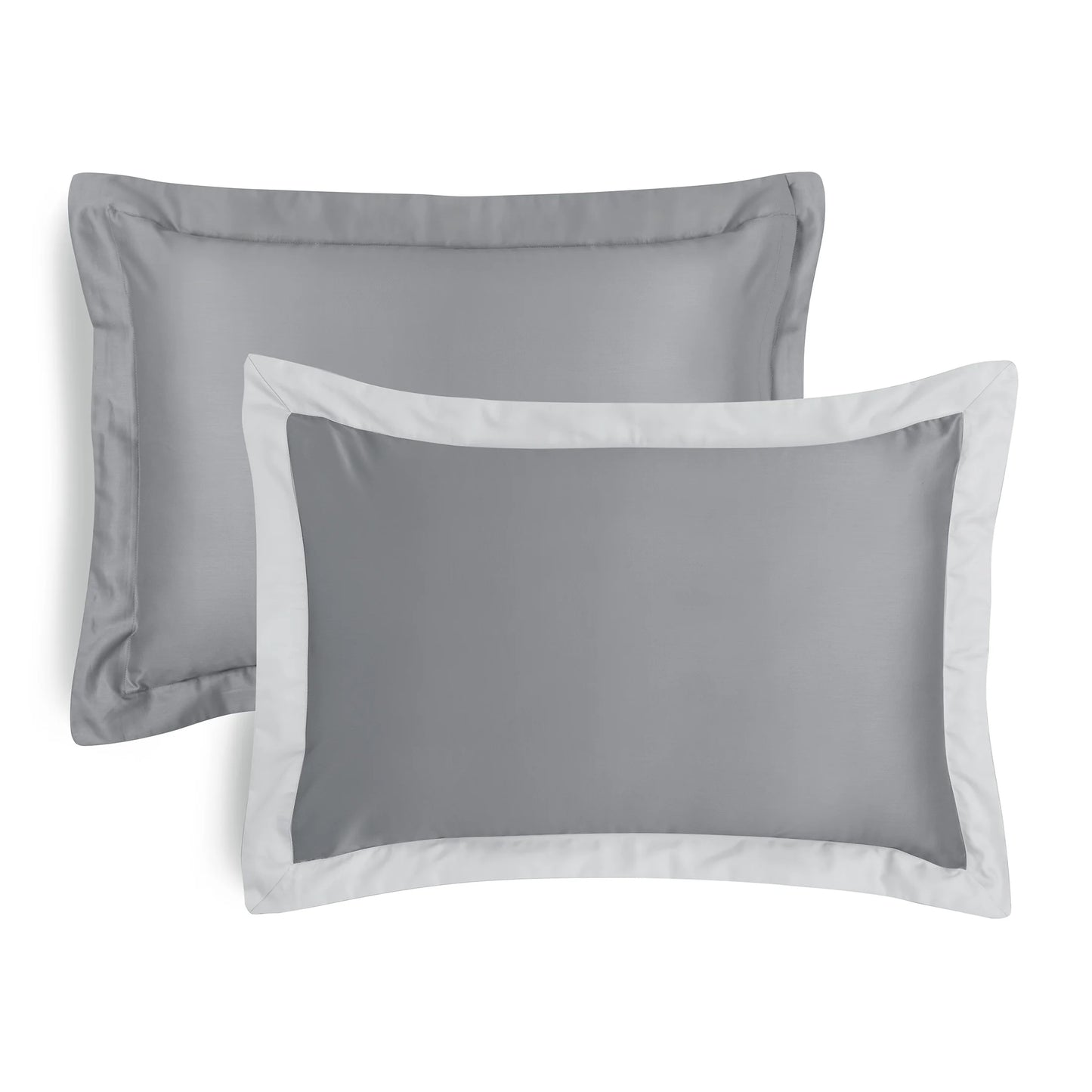 3-Piece Grey/Silver Egyptian Cotton-Rich Blend Luxury Comforter Set, Full/Queen
