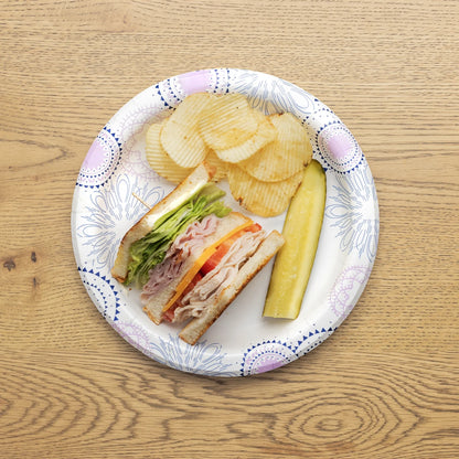 Disposable Paper Plates, 8.5", 100 Count
