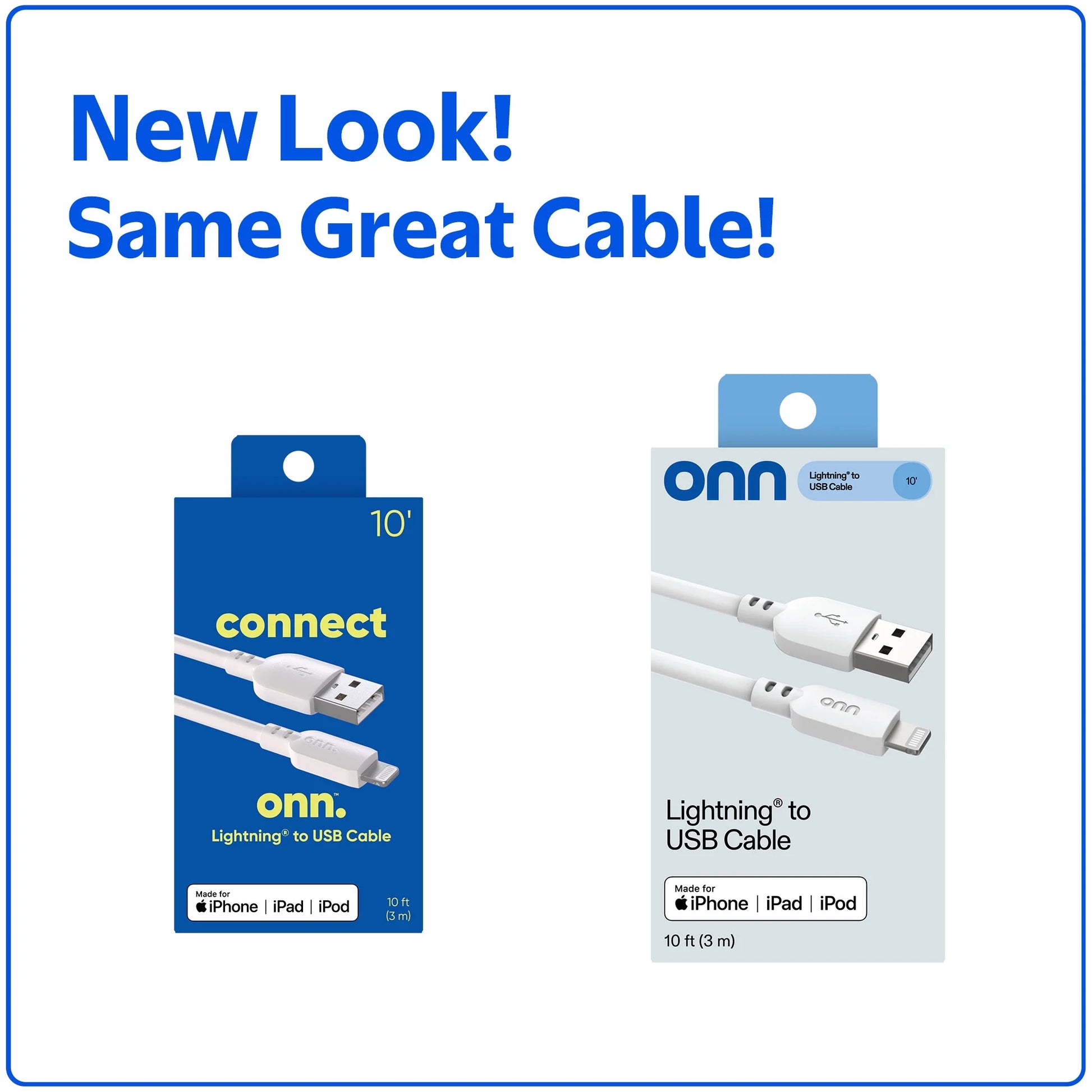 10Ft Lightning to USB-A Charging Cable, MFI Certified, White, Compatible with Iphone and Ipad