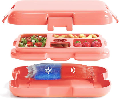 Bento Box for Kids with Hot & Cold Packs for Lunch Box Kids - Microwavable Lunch Containers with Compartments - Kids Bento Lunch Box for School - Lunchbox Bento Snack Box