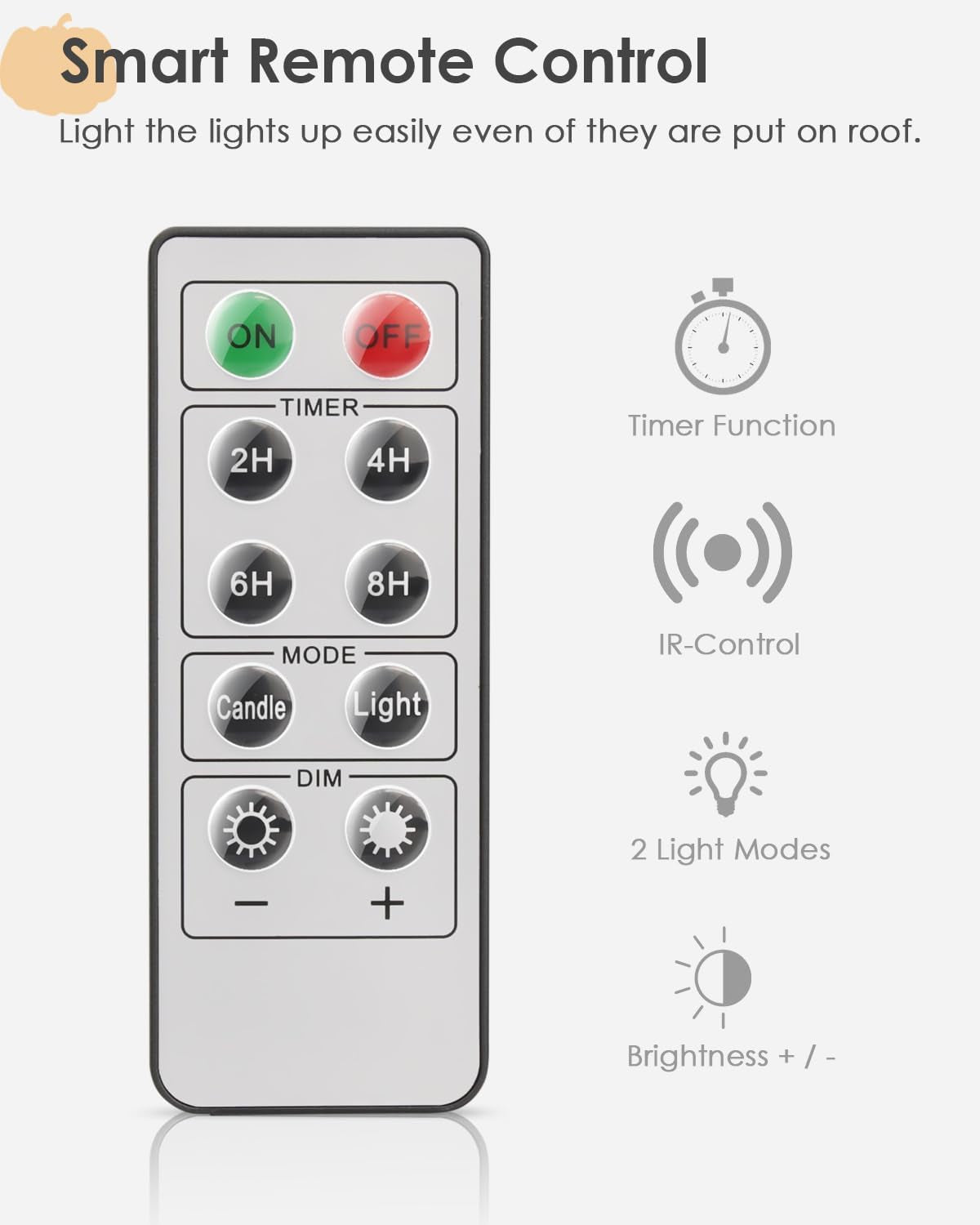 LED Pumpkin Lights with Remote – Flickering Flameless Candle, Timer & Brightness Modes