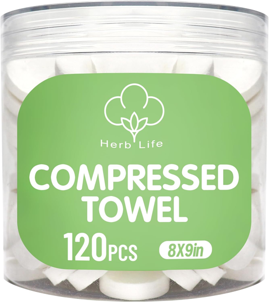 120 Pcs Mini Compressed Towels – Portable Disposable Face & Hand Wipes for Travel, Camping & Home