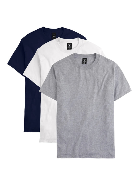 Men'S and Big Men'S Beefy T Cotton Short Sleeve T-Shirt, 3-Pack, Sizes S-3XL
