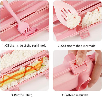Sushi Maker,Food Grade Sushi Bazooka,Sushi Molds,Perfect for Crafting Sushi Roller with Rice,Vegetables,And Meat.Ideal DIY Sushi Tool Set for Beginners and Enthusiasts (Beige)