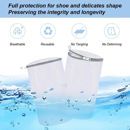 Shoe Washing Machine Bag, 2 Pack Honeycomb Mesh Laundry Bag with Zipper for Sneakers, Running Shoes, Sock, Bras, Delicates and Toys