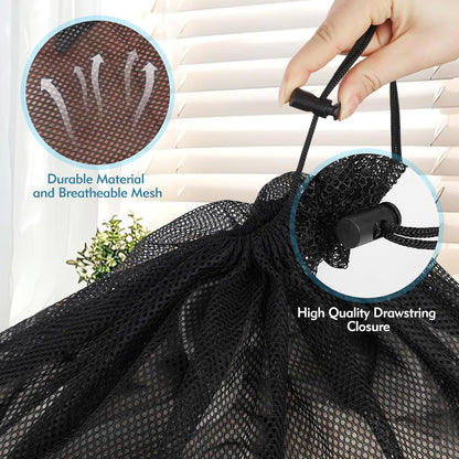 2 Pcs Mesh Laundry Bags, 24X35 Inches Large Mesh Laundry Bag with Drawstring, Large Laundry Drawstring Bag for Travel, Home, College and Apartment