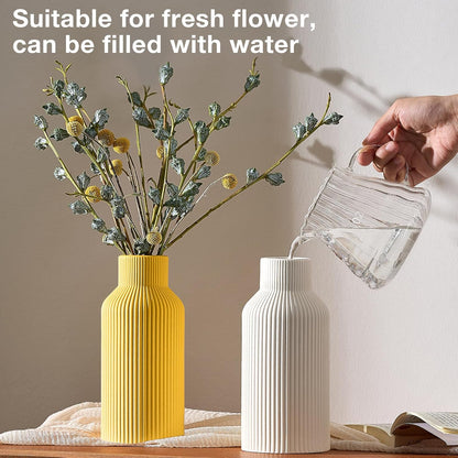 Modern Ceramic Flower Vase – Minimalist Decorative Vase with Cork Base for Home Decor