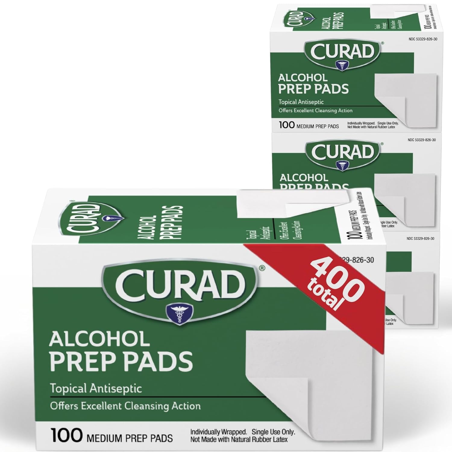 Individually Wrapped 70% Isopropyl Alcohol Wipes for First Aid(Pack of 4 Boxes) 400 Pieces