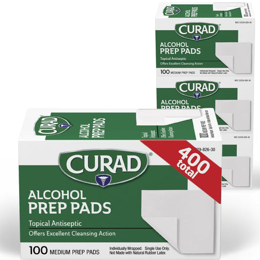 Individually Wrapped 70% Isopropyl Alcohol Wipes for First Aid(Pack of 4 Boxes) 400 Pieces