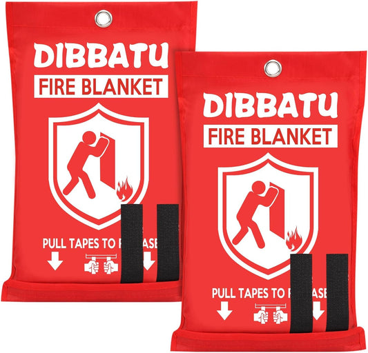 Emergency Fire Blanket – Fiberglass Fireproof Safety Cover (2-Pack, 40x40")