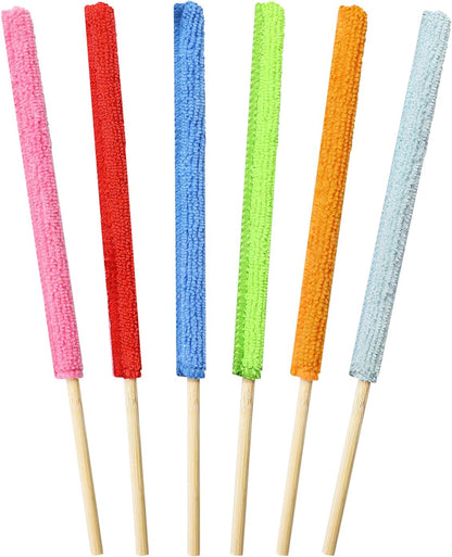 6 Pcs Mini Dusters for Cleaning Microfiber Detail Duster Sticks Fan Cleaning Brush Crevice Cleaning Tool AC Vent Cleaner Fan Blade Cleaner Dusters for Cleaning Home Car Window Blind
