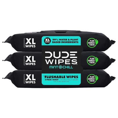 - Flushable Wipes - 6 Pack, 288 Count - Mint Chill - Vitamin-E, Aloe, Eucalyptus & Tea Tree Oils - Septic and Sewer Safe