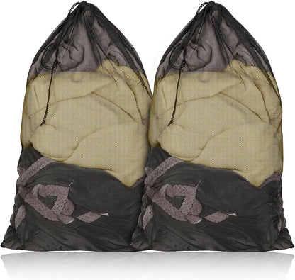 2 Pcs Mesh Laundry Bags, 24X35 Inches Large Mesh Laundry Bag with Drawstring, Large Laundry Drawstring Bag for Travel, Home, College and Apartment
