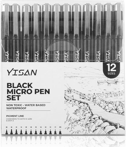 Micro Black Drawing Pens Art Fineliner Ink Pens,Manga Markers for Sketching Technical,70337