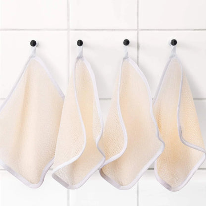 5 Pieces Exfoliating Face and Body Wash Cloths Towel Weave Bath Cloth Exfoliating Scrub Cloth Massage Bath Cloth for Women and Men