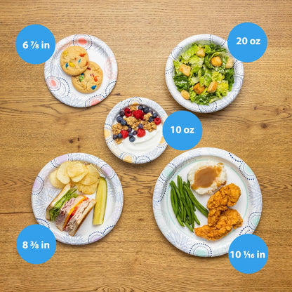 Disposable Paper Plates, 8.5", 100 Count