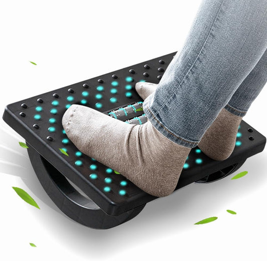 Ergonomic Office Footrest – Massage Roller Under Desk Footstool