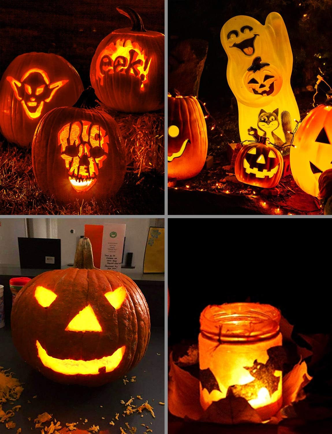 LED Pumpkin Lights with Remote – Flickering Flameless Candle, Timer & Brightness Modes