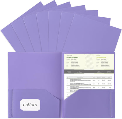 Multi-Colored Pocket Folders – 7 Pack Heavy Duty Plastic School & Office Folders