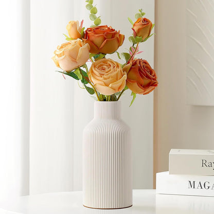 Modern Ceramic Flower Vase – Minimalist Decorative Vase with Cork Base for Home Decor