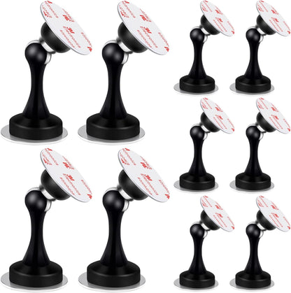 2 Pack Door Stops Self Adhesive Black Magnetic Door Stoppers No Drill Wall Floor Mount Stainless Steel Magnetic Door Catch Door Holders