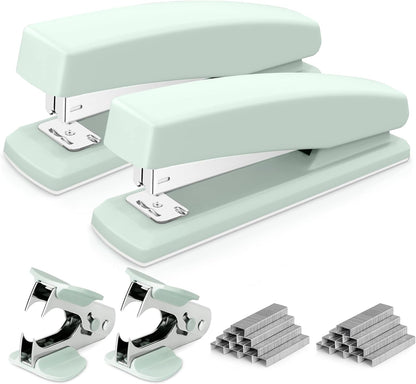 Desktop Office Stapler - 25 Sheet Capacity, Includes 1000 Staples, Staple Remover, Green