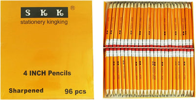 Half Pencils with Eraser Tops, Golf Pencils, 4 Inch, Classroom, Pew - #2 HB, Hexagon, Pre-Sharpened, Back to School, 96/Box.
