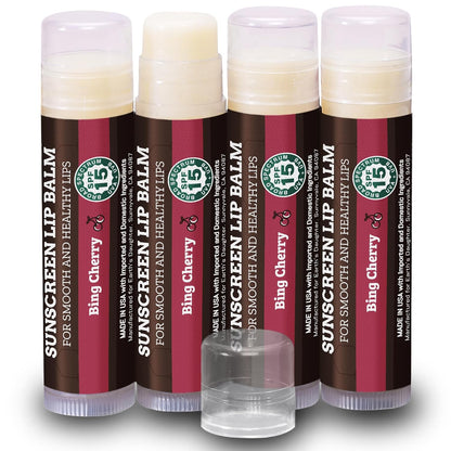 USDA Organic Lip Balm 6-Pack - Fruit Flavors, Beeswax, Coconut Oil, Vitamin E - Best Lip Repair Chapstick for Dry Cracked Lips - Moisturizing Lip Care