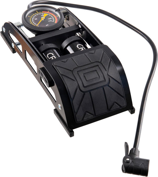 Multipurpose Foot Pump – Compact 160 PSI Floor Pump with Gauge, Presta & Schrader Valves