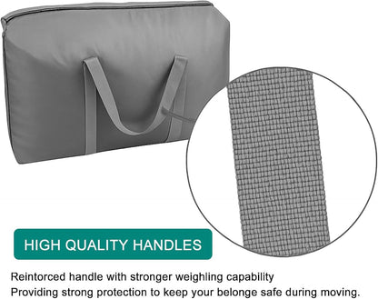 100L Extra Large Storage Bags, Big Moving Bags with Strong Zippers & Carrying Handles, Packing Bags for Moving, Storage, Travel and Camping, Storage Totes for Space Saving (Grey, 2 Pack)