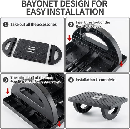 Ergonomic Office Footrest – Massage Roller Under Desk Footstool