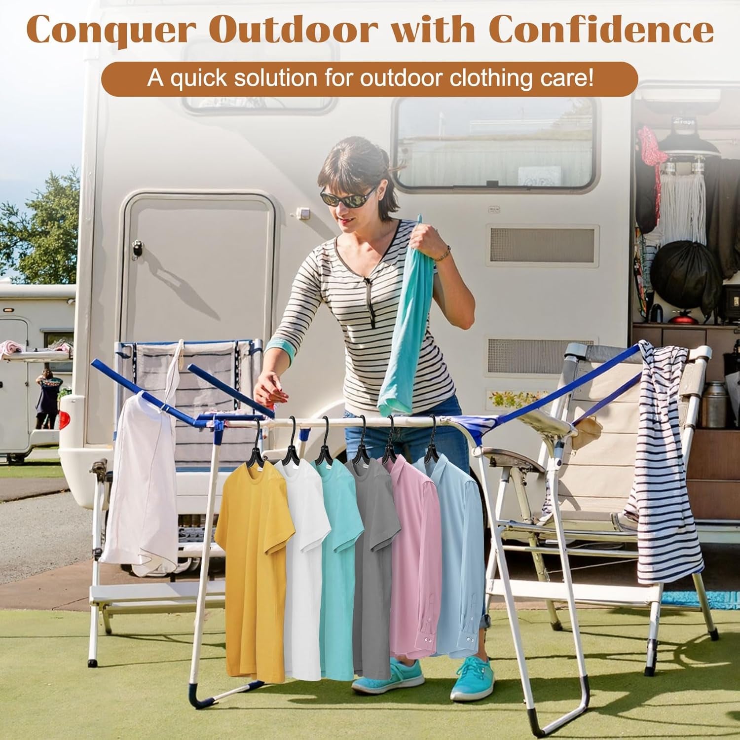16-Pack Foldable Travel Hangers – Adjustable Portable Clothes Hangers