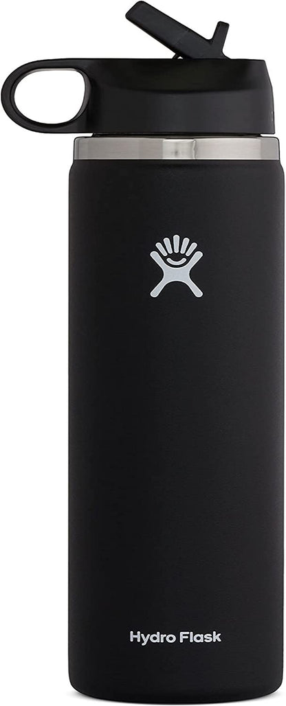 24 Oz Wide Flex Straw Cap Bottle - Insulated Stainless Steel - Wide Straw Lid, Non Spill, Leakproof in Tonal Birch