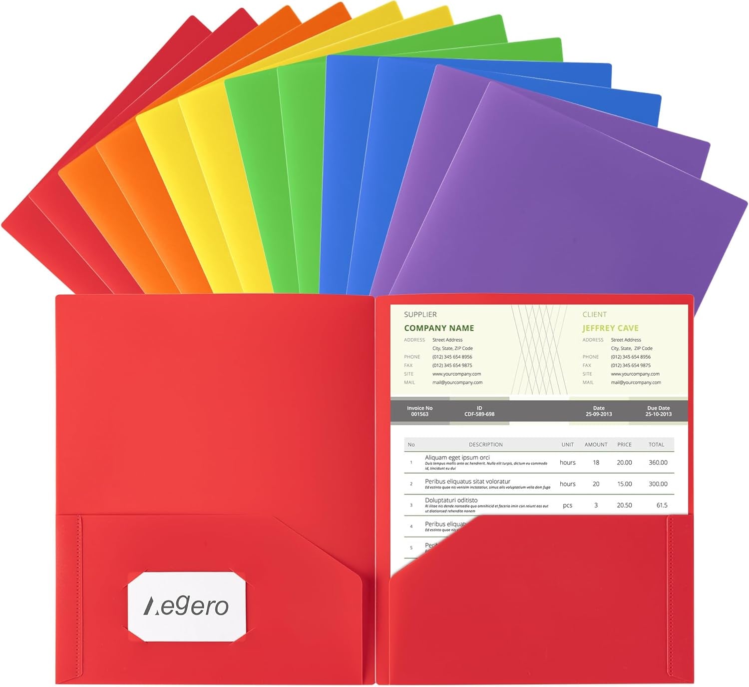 Multi-Colored Pocket Folders – 7 Pack Heavy Duty Plastic School & Office Folders