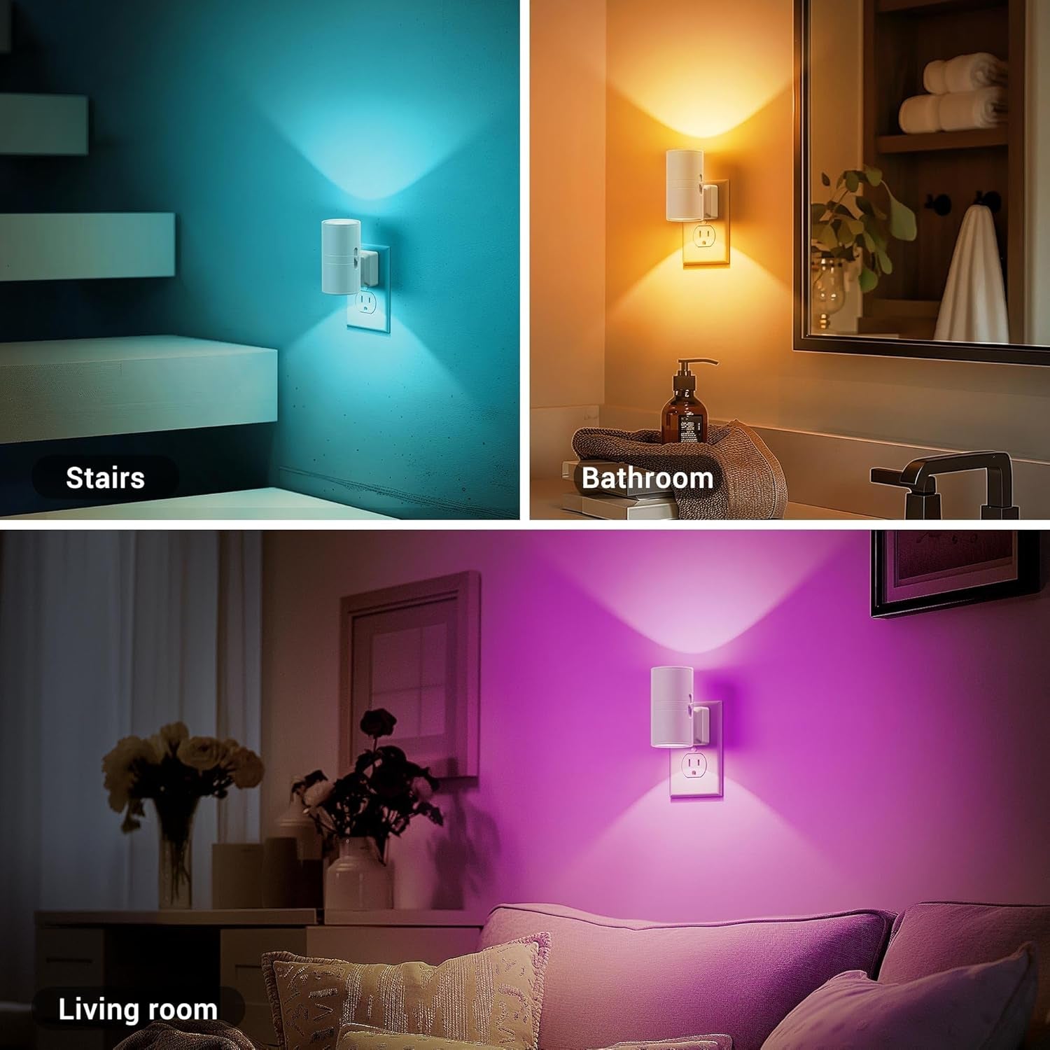 Color-Changing Plug-In Night Light with Auto Sensor