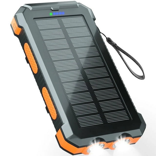 30000Mah Solar Power Bank Compatible for Iphone 17 Cell Phone 12W Portable Charger Power Bank for Outdoor Camping Hiking (Orange)