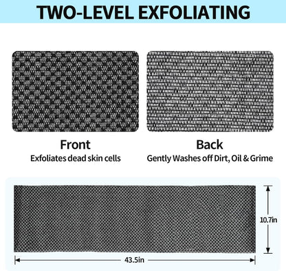 Exfoliating Body Scrubber – Dual-Sided Silver Ion & Carbon Fiber Washcloth