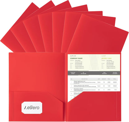 Multi-Colored Pocket Folders – 7 Pack Heavy Duty Plastic School & Office Folders