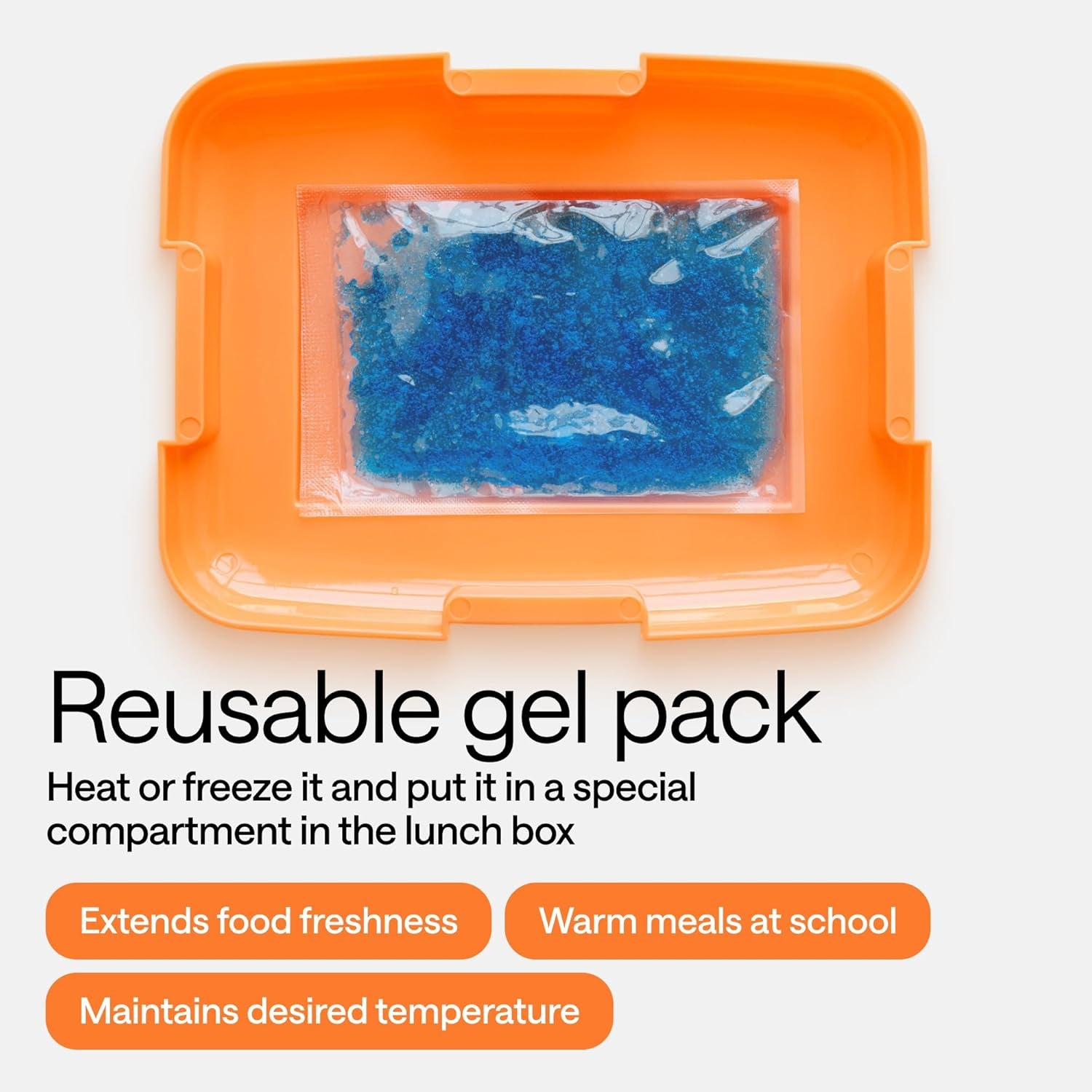 Bento Box for Kids with Hot & Cold Packs for Lunch Box Kids - Microwavable Lunch Containers with Compartments - Kids Bento Lunch Box for School - Lunchbox Bento Snack Box
