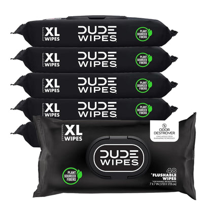 - Flushable Wipes - 6 Pack, 288 Count - Mint Chill - Vitamin-E, Aloe, Eucalyptus & Tea Tree Oils - Septic and Sewer Safe