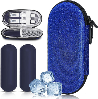 Insulin Cooler Travel Case with 2 Reusable Ice Packs for Insulin Pen Portable Medical Cooler Bag for Diabetes and Other Diabetic Supplies for the Daily Life and Trip